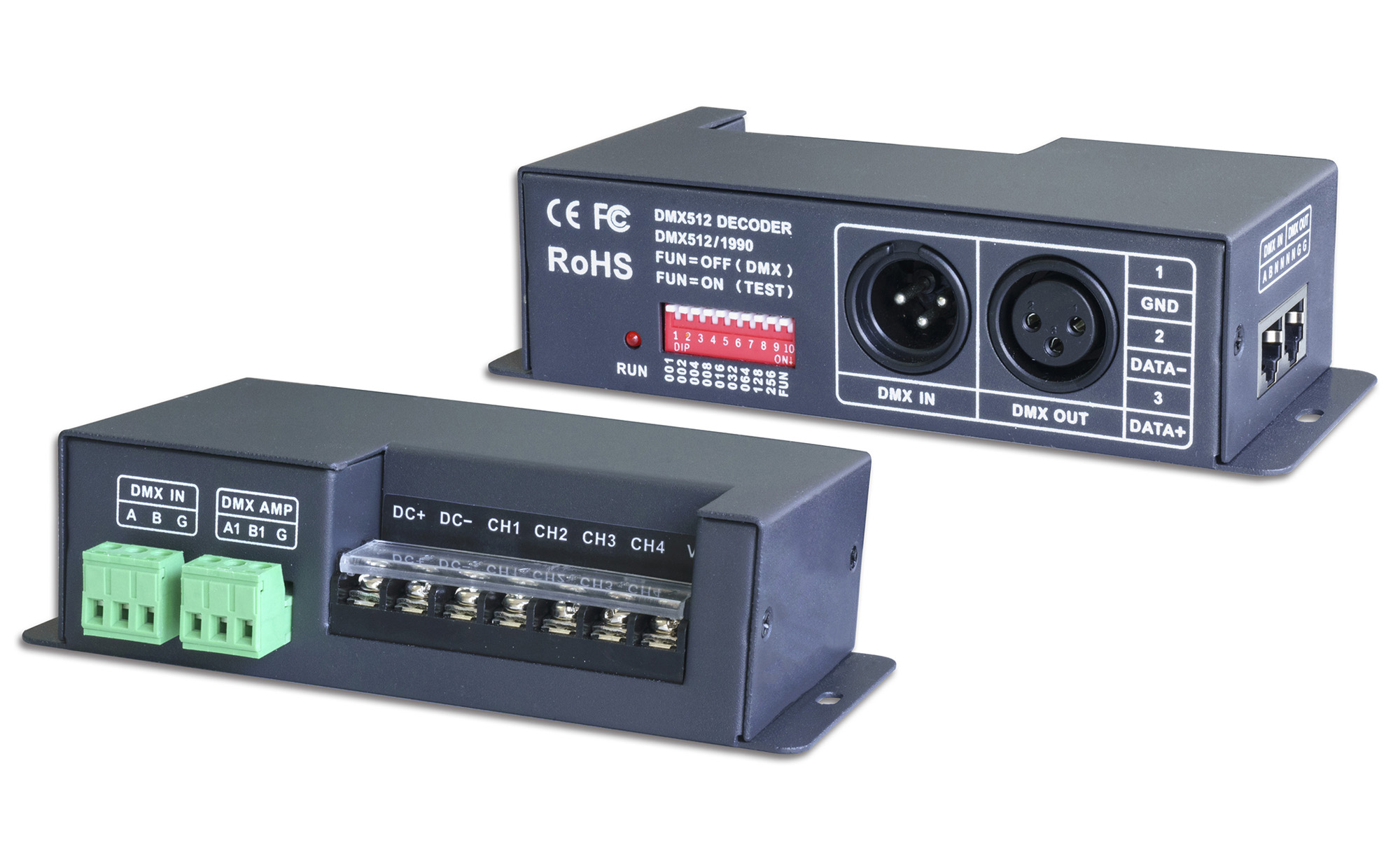 4 Channel CV DMX Decoder 5/12/24V DC 840-6A  LTECH DMX Controller